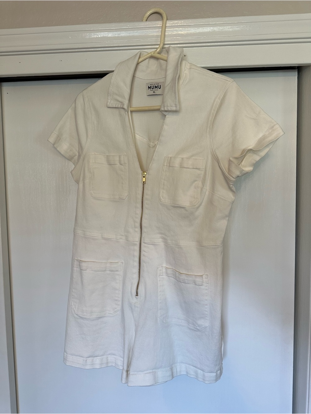Show me your mumu white jean romper